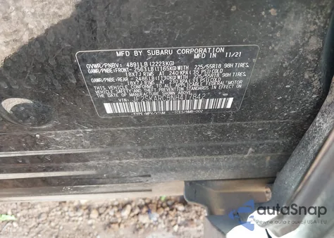 2022 Subaru Forester Touring from USA, damaged, VIN JF2SKARC5NH417842